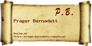 Prager Bernadett névjegykártya